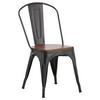 STUHL-SET TEMPE - Dunkelgrau/Dunkelbraun, Design, Holz/Metall (36/85/51cm) - Livetastic