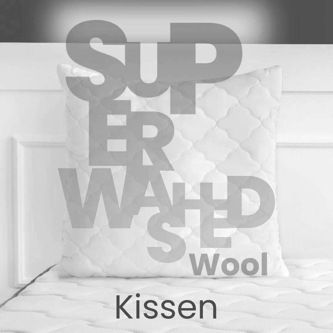 Kopfkissen Superwashed Wolle ca. 80x80x15,5 cm Weiß - Weiß, Basics, Textil (80/80/15,5cm) - Yatas