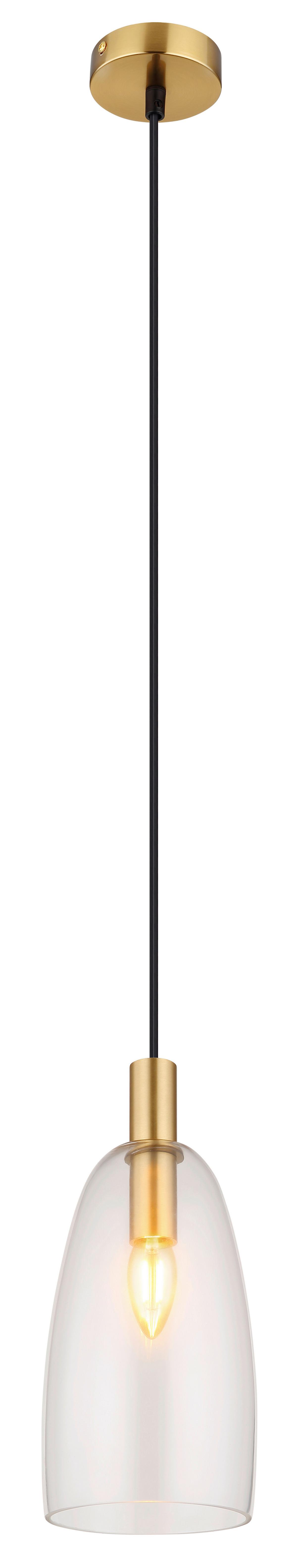 Hängeleuchte Garri max. 40 Watt - Messingfarben, KONVENTIONELL, Glas/Metall (14/120cm) - Globo