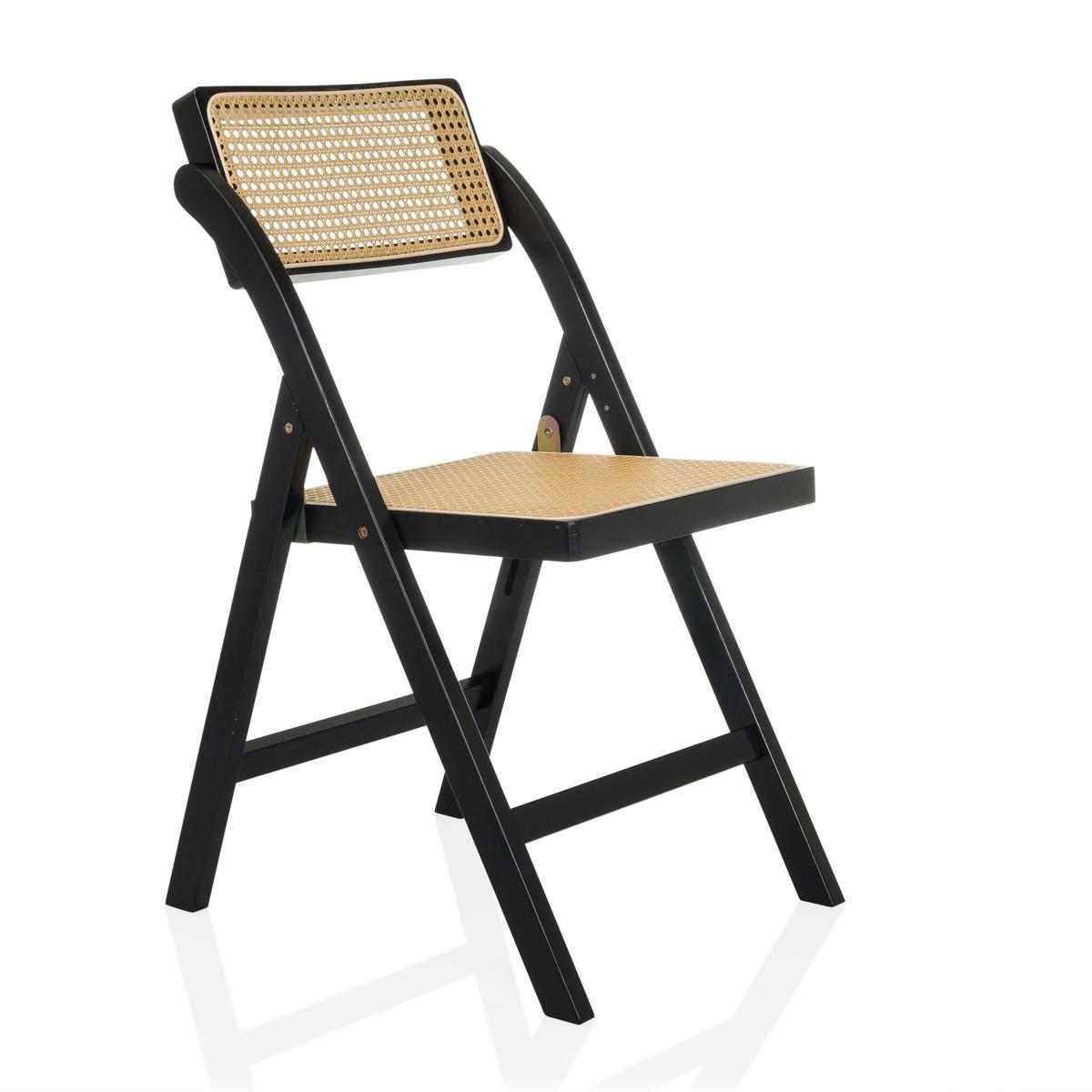 Zložljiv Stol Tudela Bamboo, Črna, Rjava - črna/rjava, Moderno, les (45,5/83,5/45cm) - Gardenson