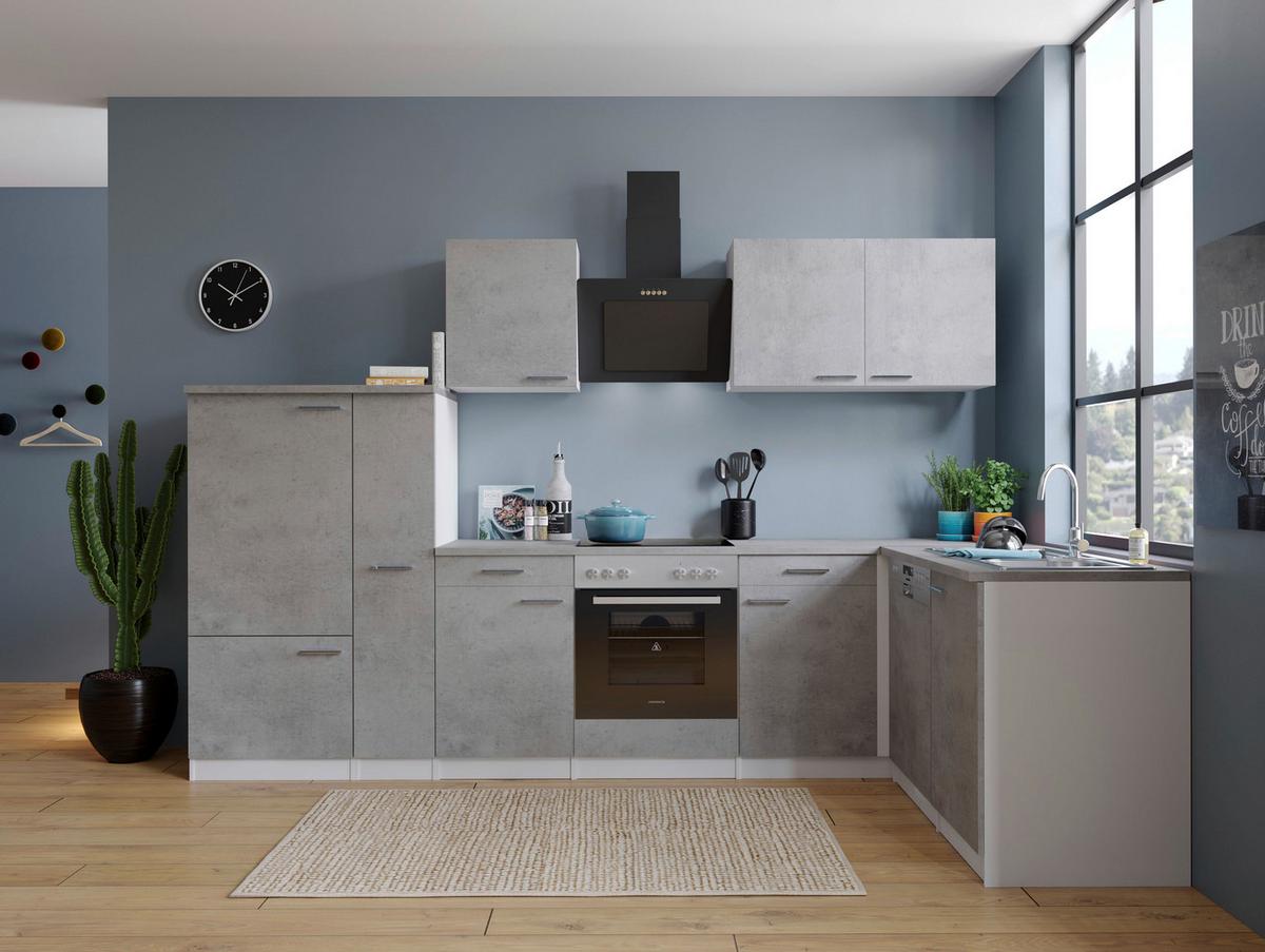 Kotna Kuhinja Z Aparati Malia, 310x172cm - barve nerjavečega jekla/siva, Basics, kovina/leseni material (310/172cm) - Respekta