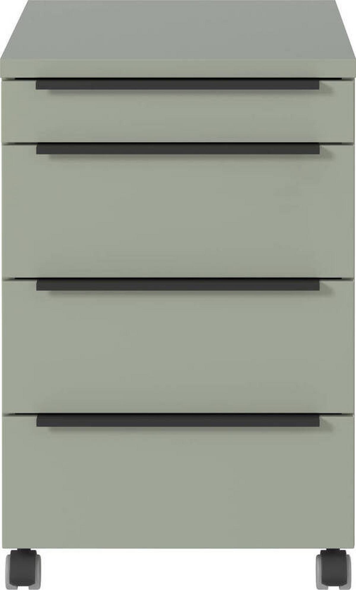 Rollcontainer Ribera Grün - Grün, Modern, Holzwerkstoff/Kunststoff (42/63/60cm) - Premium Living