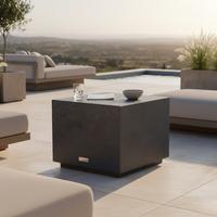 Loungetisch Tevere Schwarz - Schwarz, KONVENTIONELL, Stein (45/45/50.8cm) - Gardenson