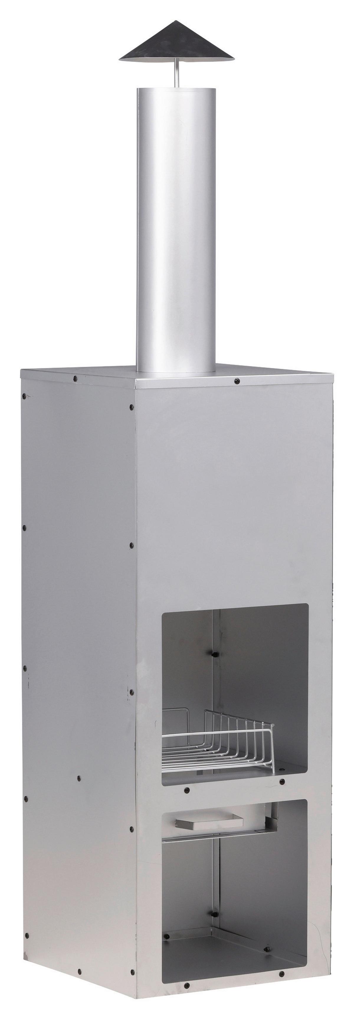 Feuerstelle Makarima ca. 45x199x45 cm Silber - Silberfarben, KONVENTIONELL, Metall (45/199/45cm) - Gardenson