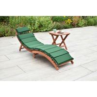 Gartenliege Ipanema inkl. Auflage aus Eukalyptus - Eukalyptusholzfarben/Beige, KONVENTIONELL, Holz/Textil - Gardenson