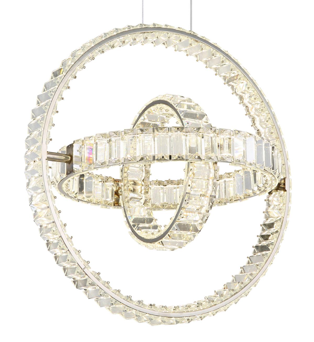 LED-HÄNGELEUCHTE 67339-115C NEIL - Klar/Chromfarben, Design, Glas/Metall (50/40/120cm) - Globo