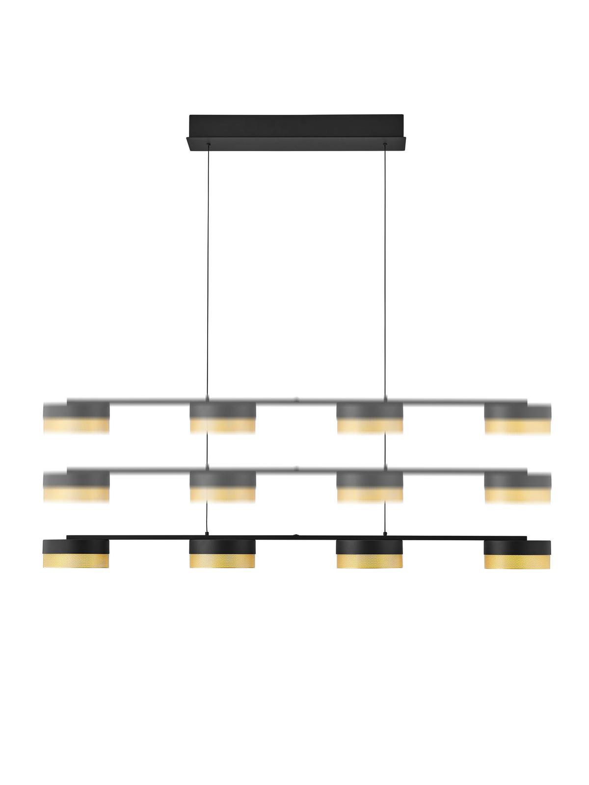 LAMPA WISZĄCA LED 20619/4-06 - czarny/kolor złoty, Design, metal (110/20/150cm) - Hell