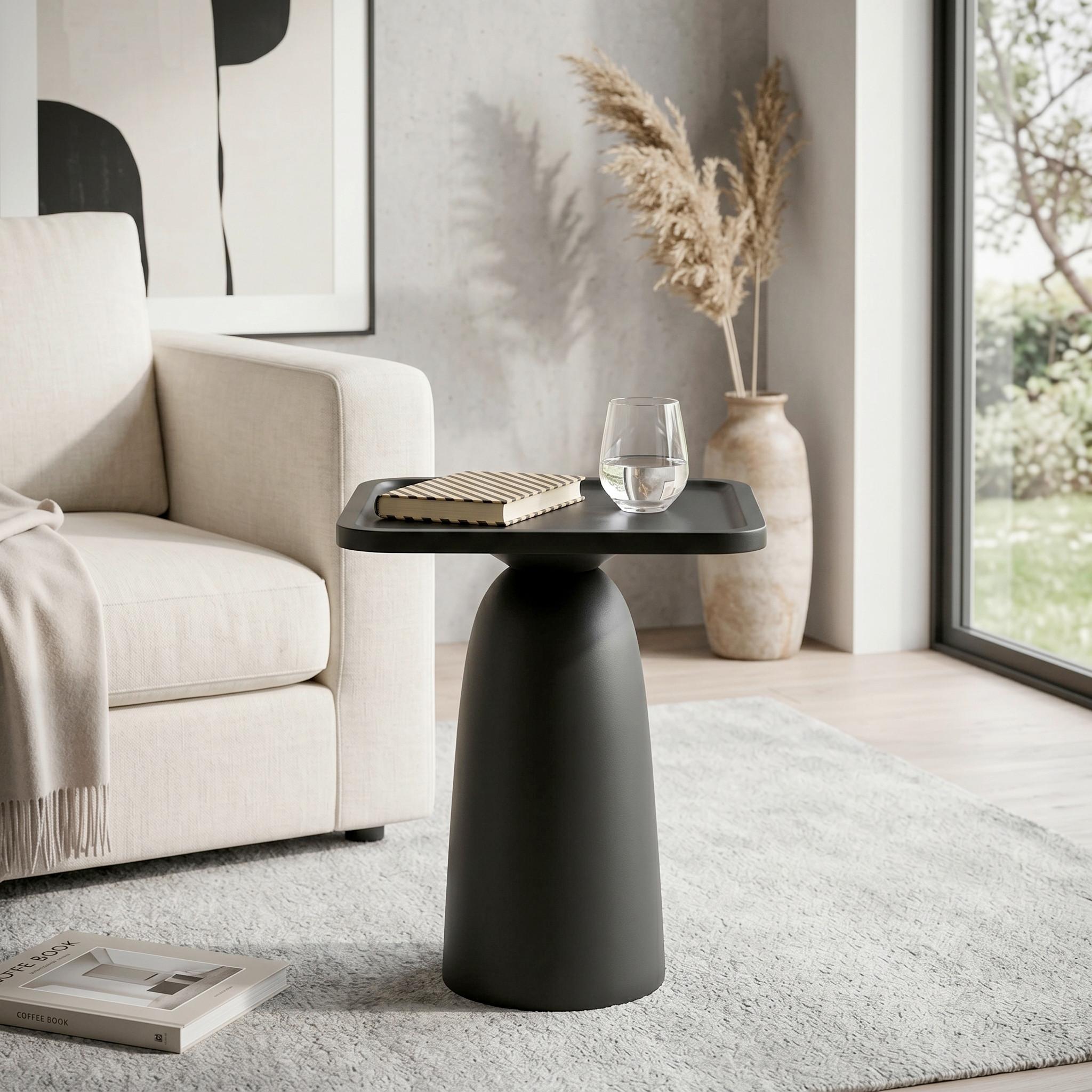 SIDOBORD NOIR -TREND- - svart, Modern, trä (38/45/38cm) - Premium Living