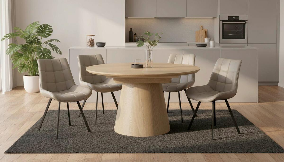 Raztegljiva Miza Sundsvall, Barva Hrasta, 120-160x120 - barve hrasta, Moderno, leseni material/les (120-160/120/76cm) - P & B