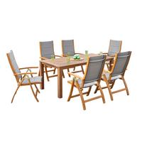 Vrtna Garnitura Acapulco, Masivno - siva/barve akacije, Romantika, tekstil/les - Gardenson