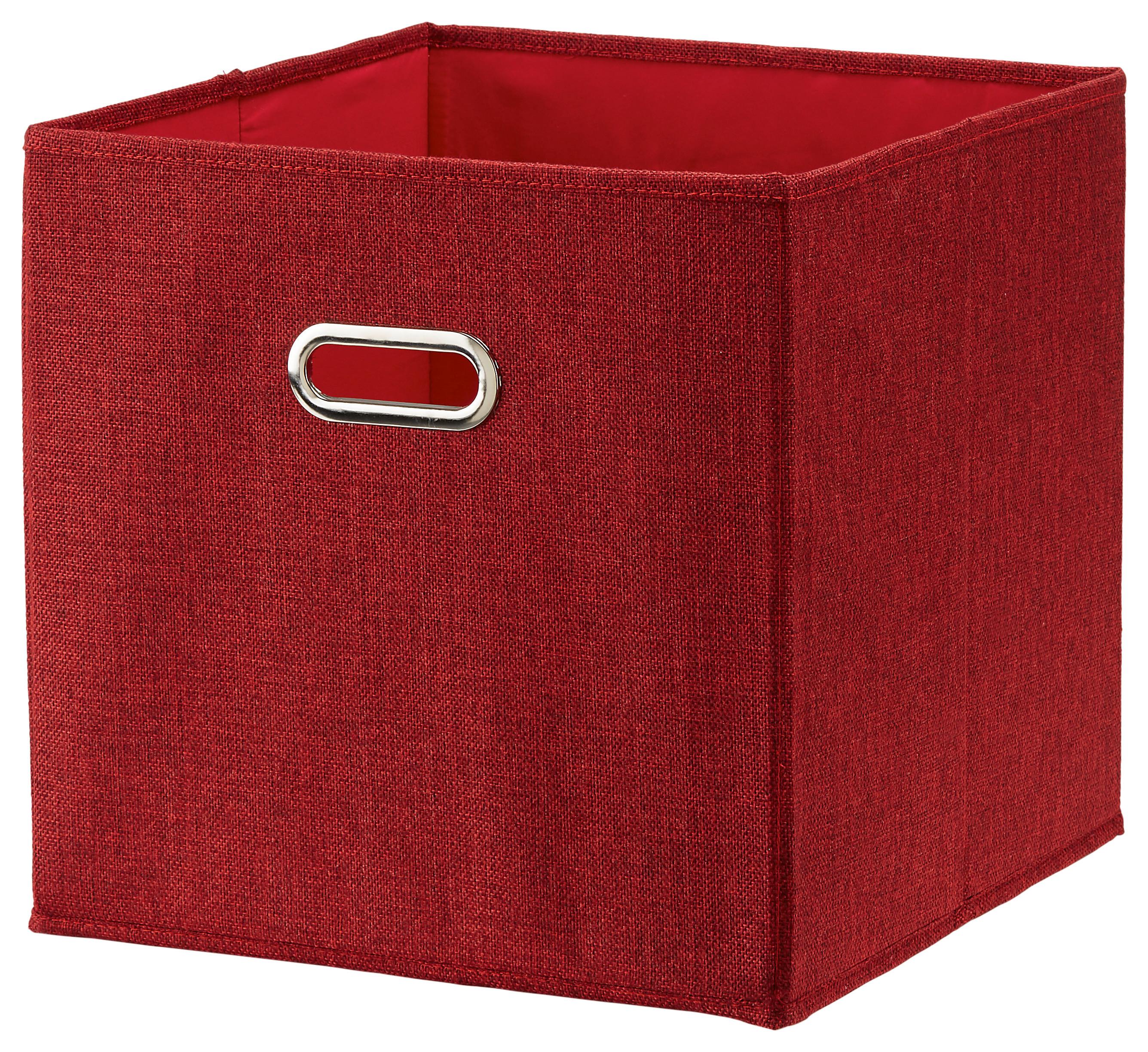 Összehajtható Doboz Bobby - piros, Modern, karton/textil (33/32/33cm) - Premium Living