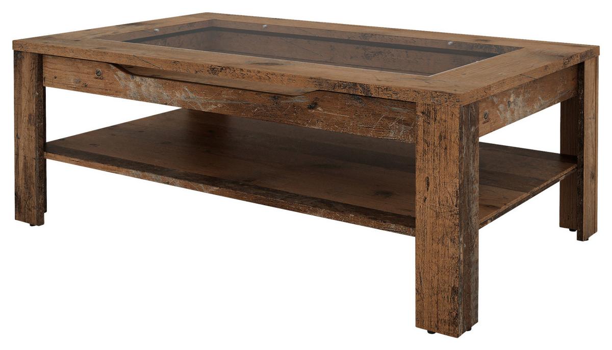 Couchtisch mit Ablagefach Ralph Braun - Anthrazit/Braun, Basics, Glas/Holzwerkstoff (110/67/43cm) - MID.YOU
