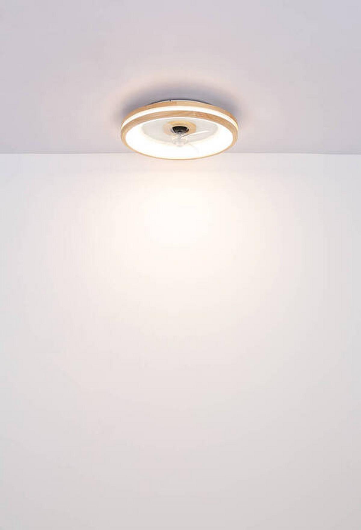 Mennyezeti Ventilátor 03650 - sötétbarna/áttetsző, Natur, műanyag/fém (50/12,5cm) - Globo