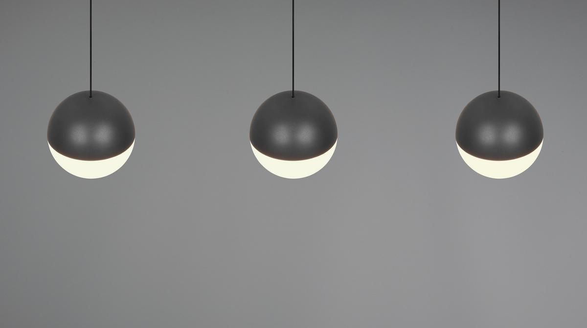 Led Függőlámpa Sestine 3 Égős - fekete, Modern, műanyag/fém (60/9/150cm) - Mömax