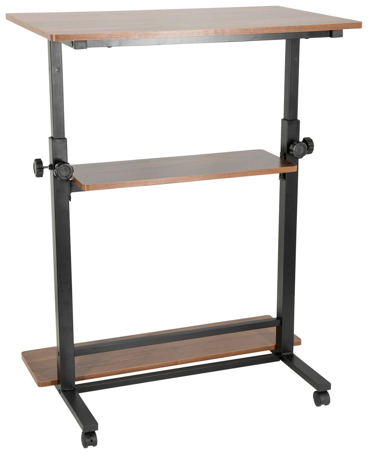 Pisalna Miza Workstation Ii, Črna, Hrast - črna/barva oreha, Basics, kovina/umetna masa (80/80x120/50cm) - MID.YOU
