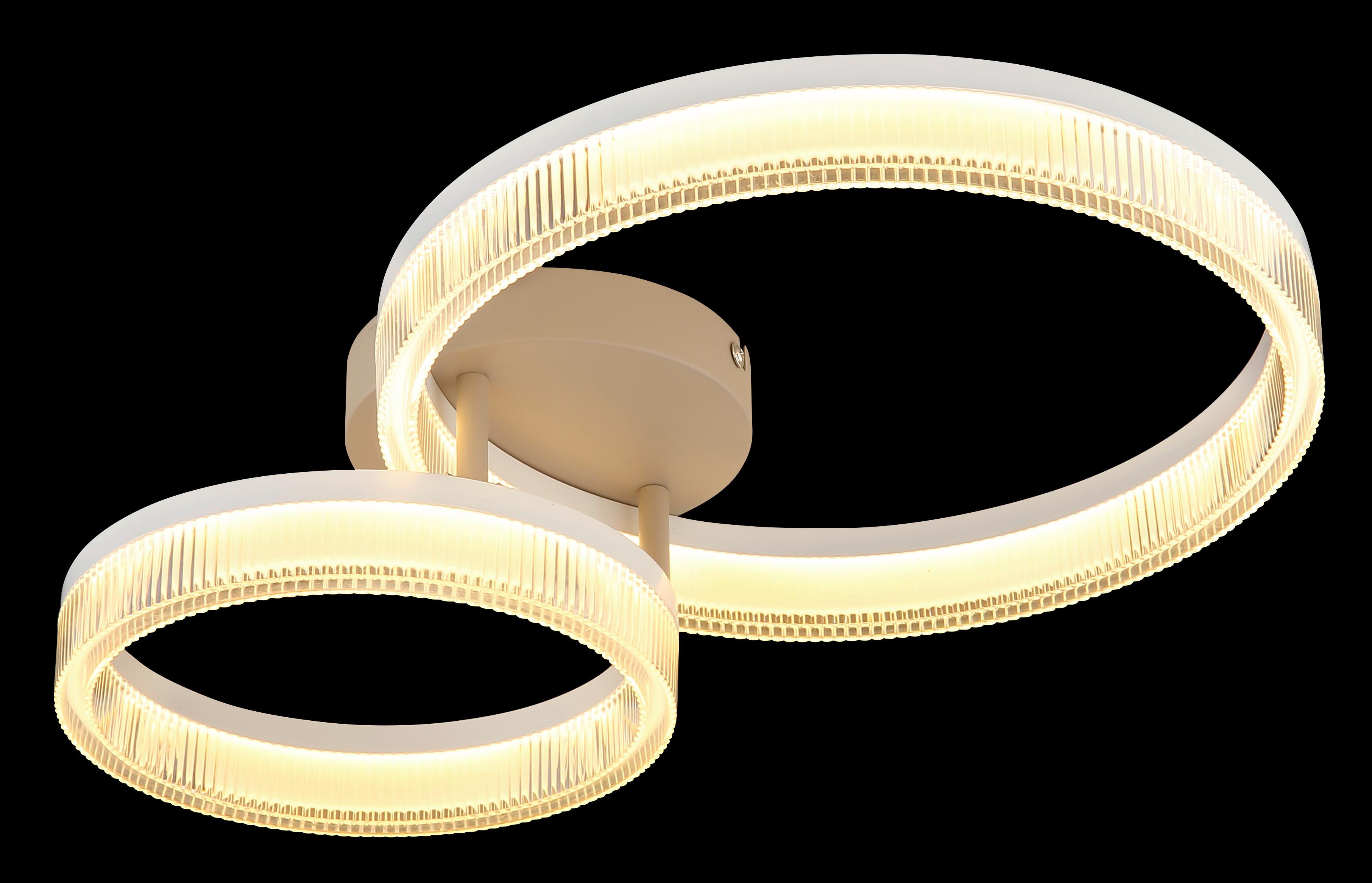 Plafonieră cu LED Zara - alb/nisipiu, plastic/metal (50/33/12,3cm)