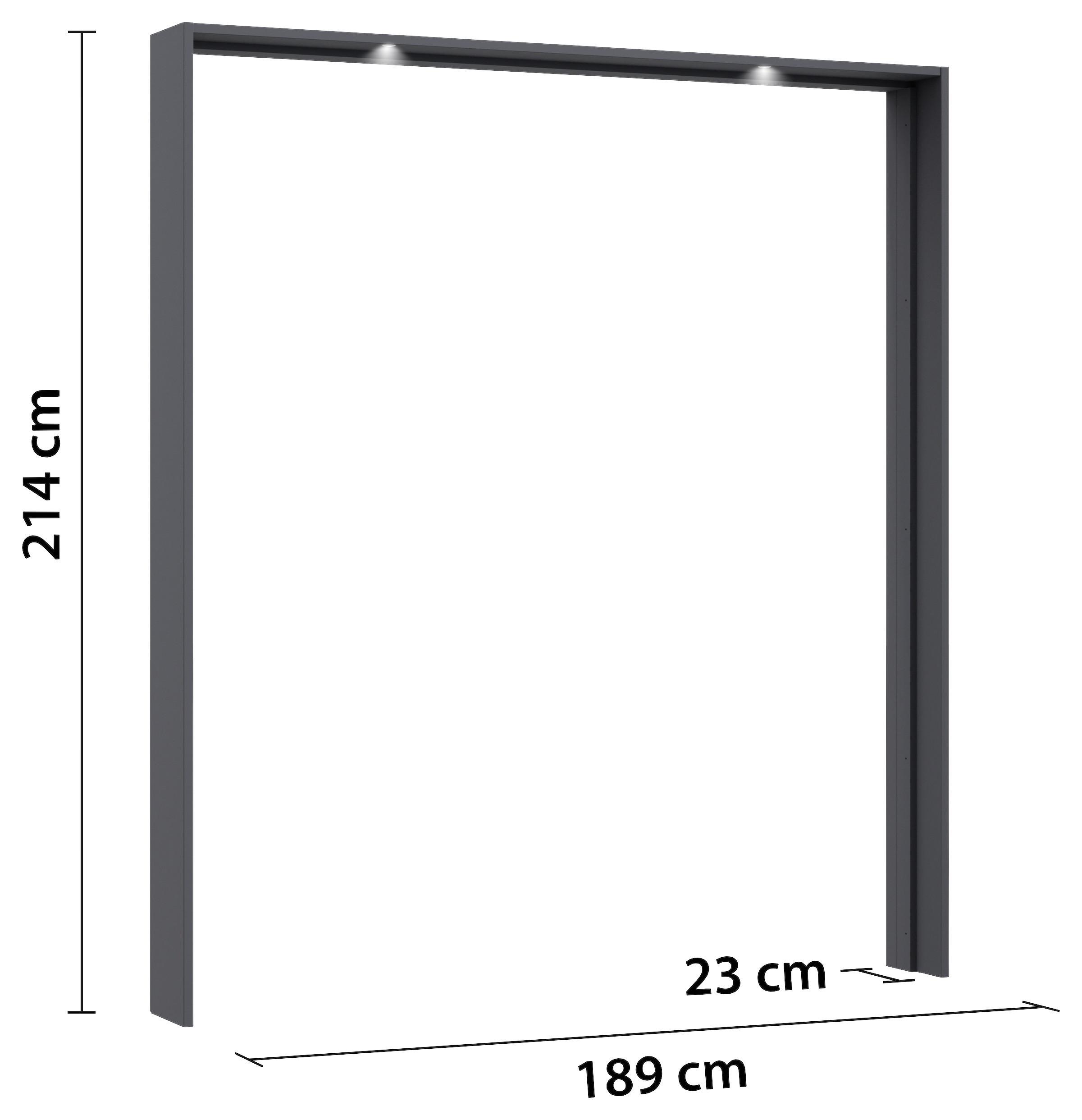 Passerpartout Elara Grau - Grau, Konventionell, Holzwerkstoff (189/214/23cm) - Premium Living