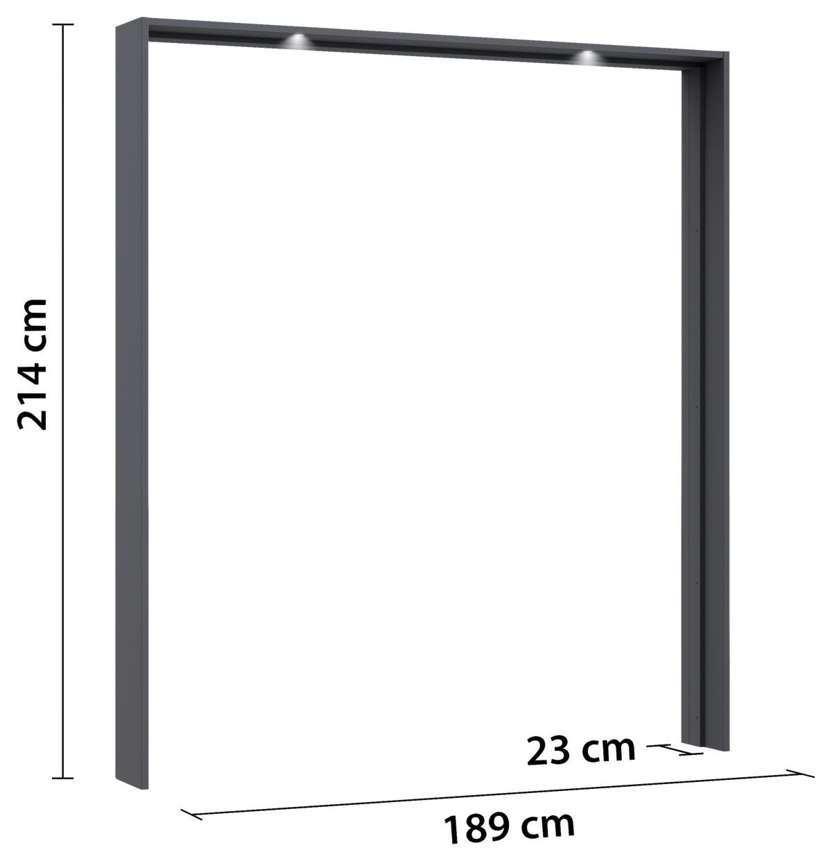 Passerpartout Elara Grau - Grau, Konventionell, Holzwerkstoff (189/214/23cm) - Premium Living