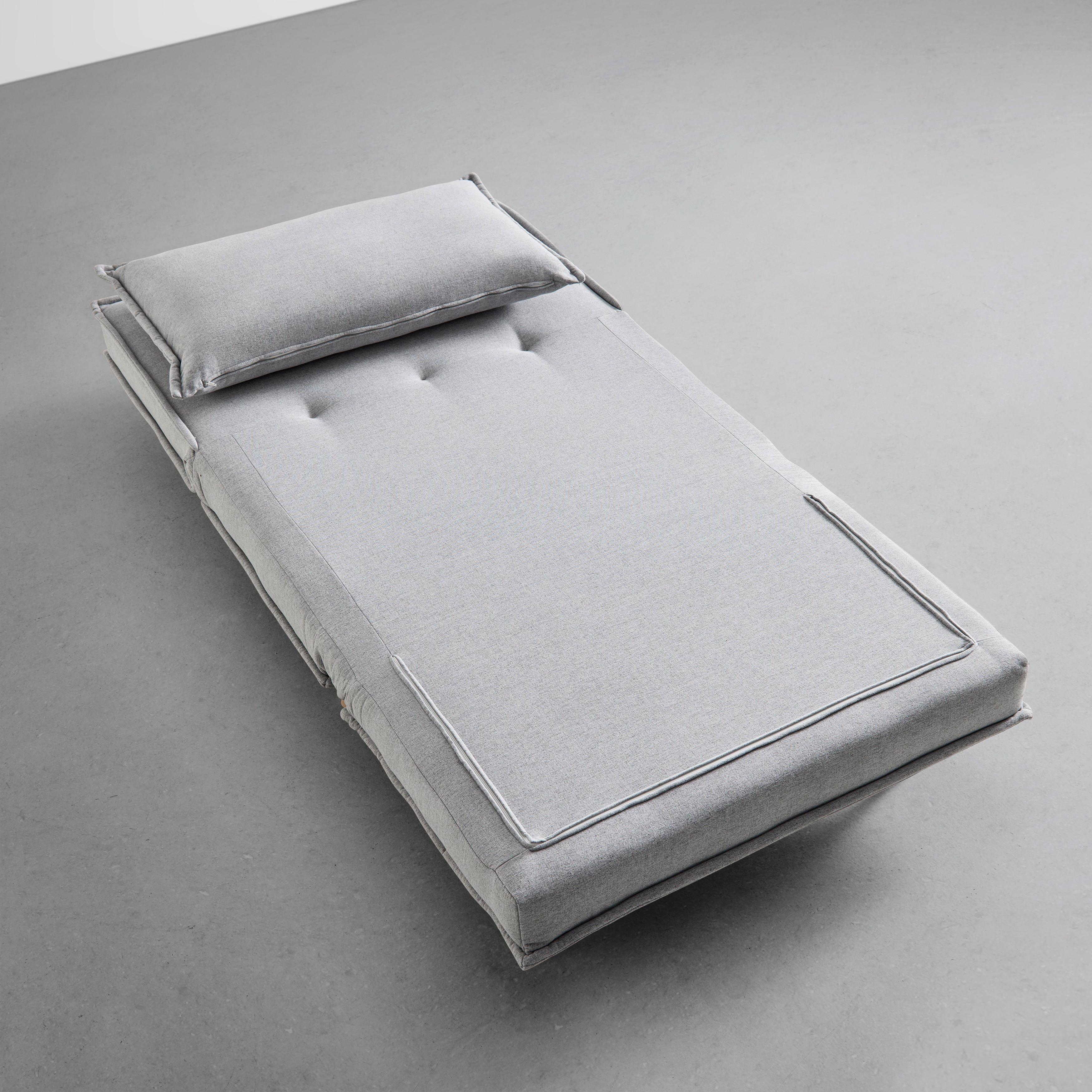 Schlafsessel Layla Hellgrau Webstoff - Hellgrau/Naturfarben, MODERN, Holz/Textil (104/92/84cm) - Bessagi Home