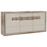 Bufet Tiziano - bej/culoare lemn stejar, Modern, plastic/sticlă (193,6/91,4/43,5cm) - Modern Living