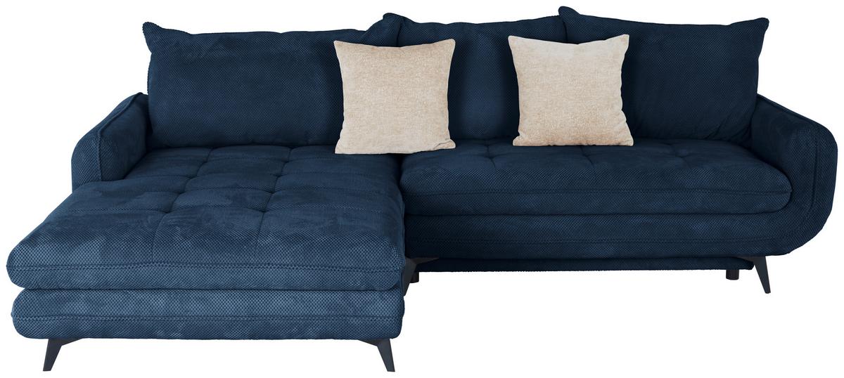 Kutna Garnitura Wave - tamno plava/bež, Moderno, tekstil/metal (189/266cm) - Modern Living