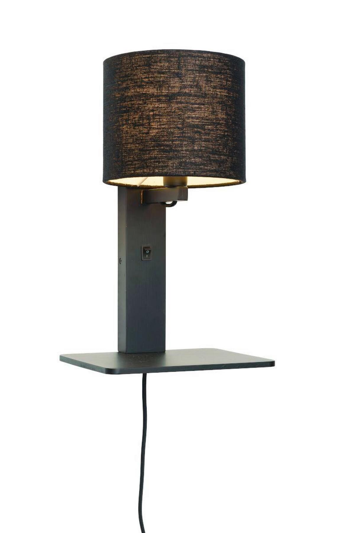 Stenska Svetilka Andes, Črna - črna, Trend, tekstil/les (19/24/36cm) - Good & Mojo