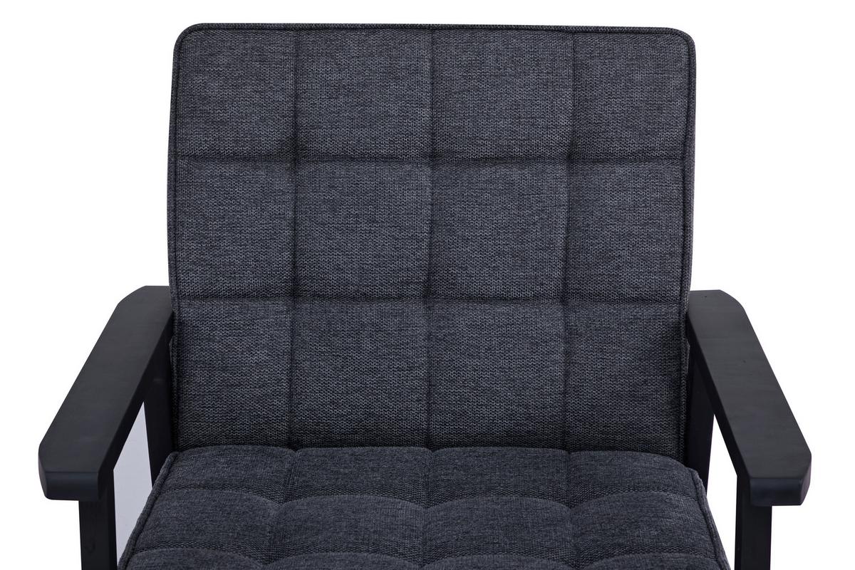 FOTEL JANINA - czarny/szary, Design, drewno/tkanina (64/77,5/67cm) - Ti'me