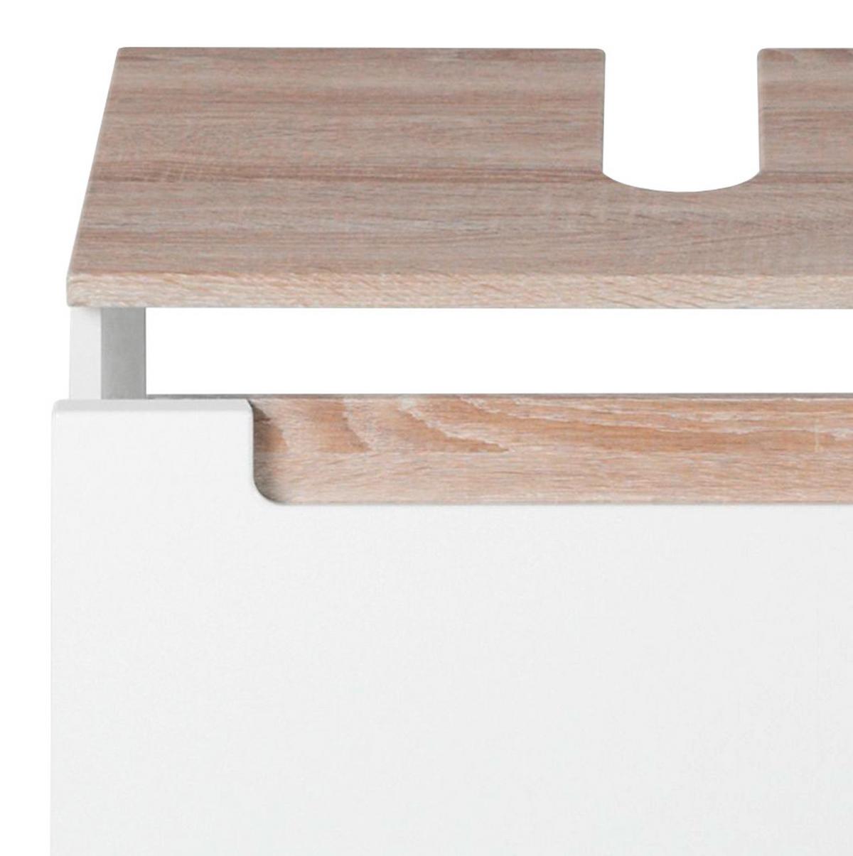 Waschbeckenunterschrank Siena ca. 60x40 cm Weiss/Eiche - Weiß/Sonoma Eiche, MODERN, Holzwerkstoff (60/40/35cm) - Held