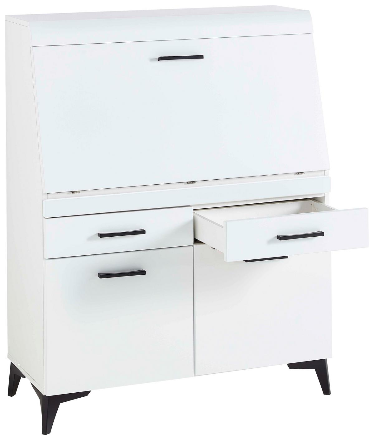 SEKRETARZYK SECRET - czarny/biały, Trend, materiał drewnopochodny/tworzywo sztuczne (98/124/42cm) - Carryhome