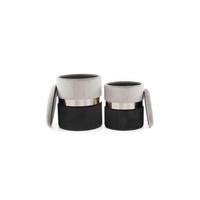 HOCKERSET 9TY9J - Schwarz/Grau, Basics, Kunststoff/Textil - Kayoom