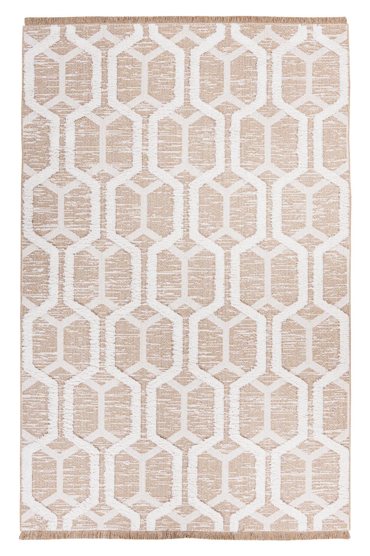 FLACHWEBETEPPICH MY NOMAD - Sandfarben/Weiss, Design, Textil (120/170cm) - Novel