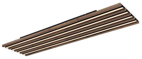 LED-DECKENLEUCHTE 67347D5CCT HAYDEN - Weiss/Dunkelbraun, Natur, Holzwerkstoff/Kunststoff (120/30/6cm) - Globo