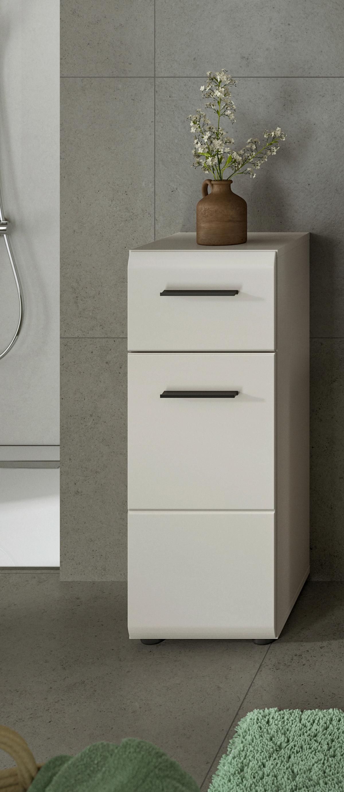 Midischrank Ice Kaschmir - Kaschmir/Schwarz, Trend, Holzwerkstoff/Kunststoff (30/80/30cm) - MID.YOU