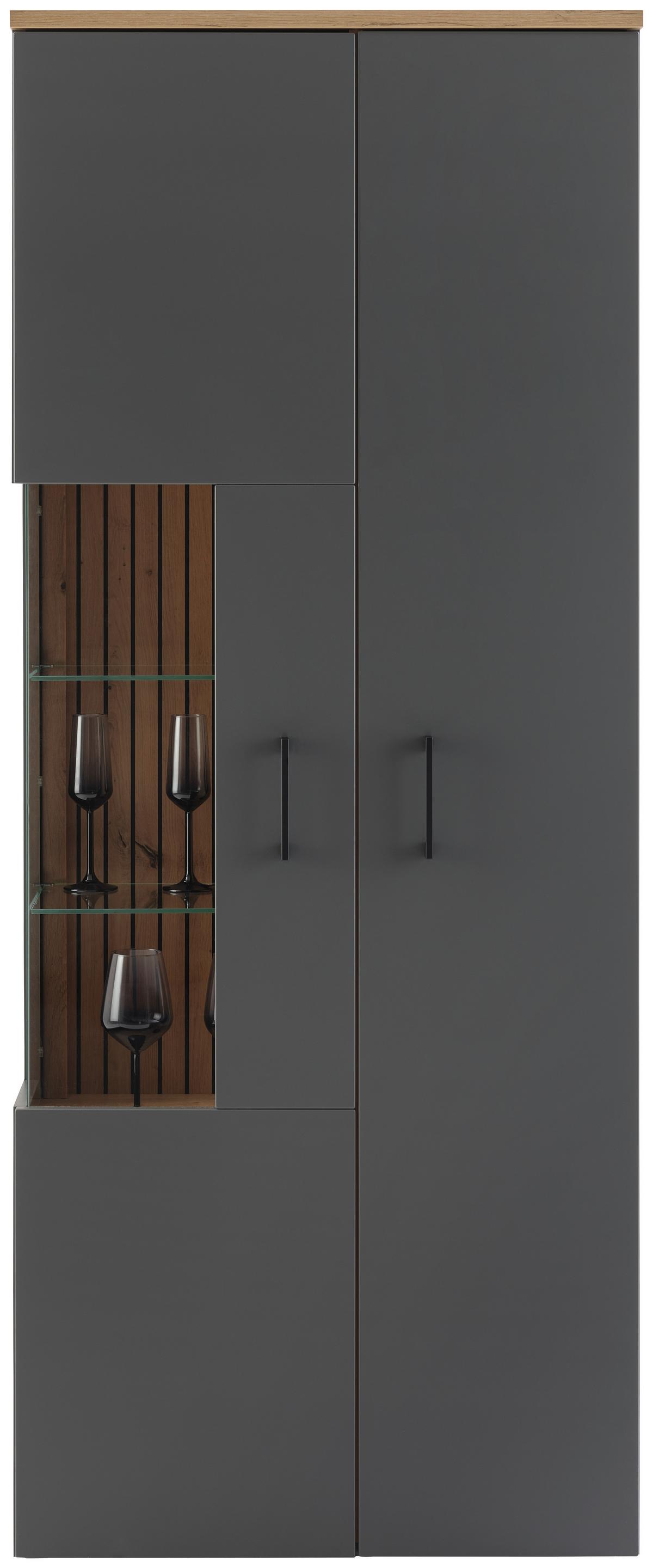 Vitrina Amare Amrv 03 - crna, Moderno, staklo/drvni materijal (76,3/192/35cm)