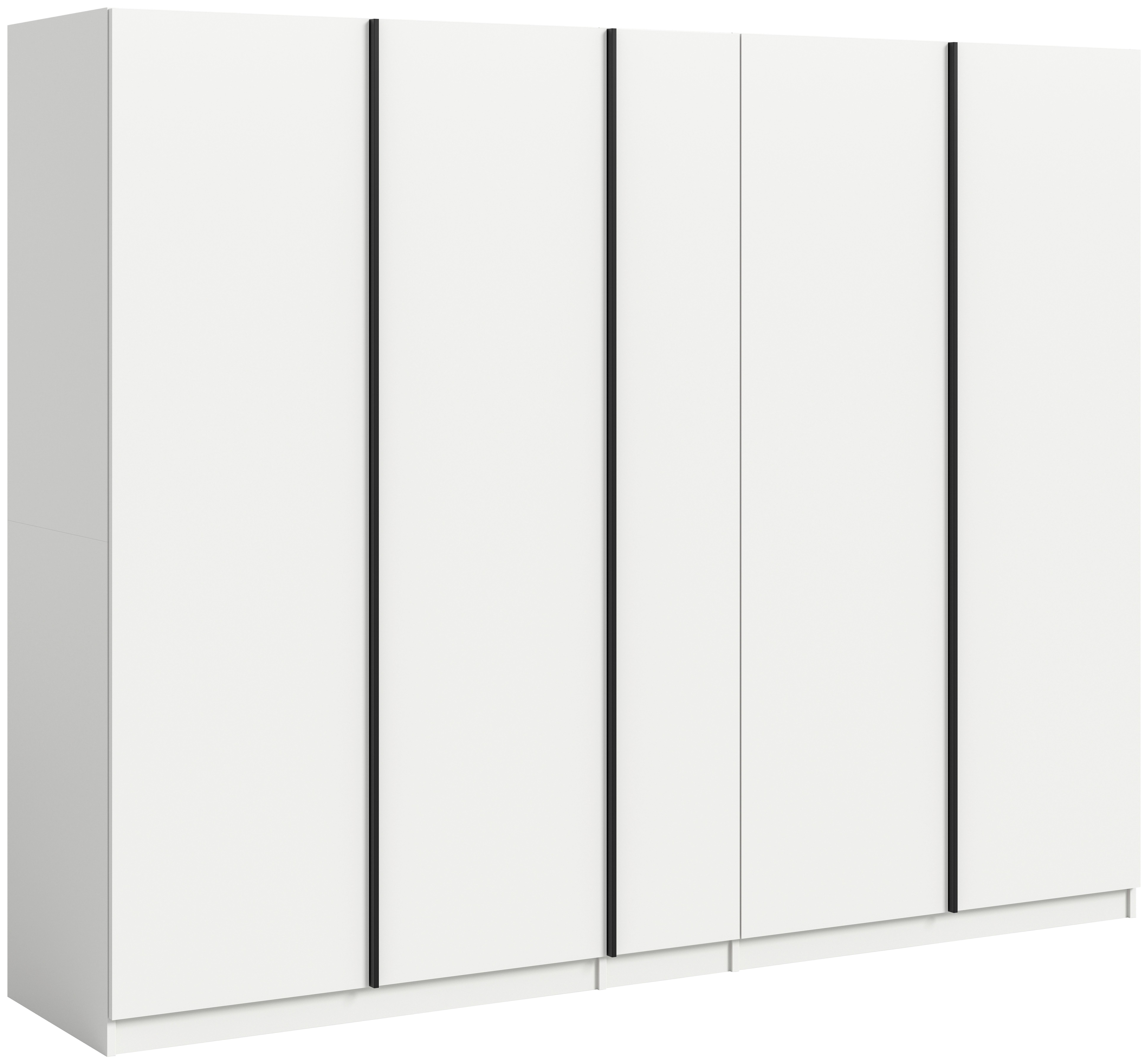 Omara S Klasičnimi Vrati Oakland, Bela - črna/bela, Moderno, leseni material (230/183/53cm) - MID.YOU