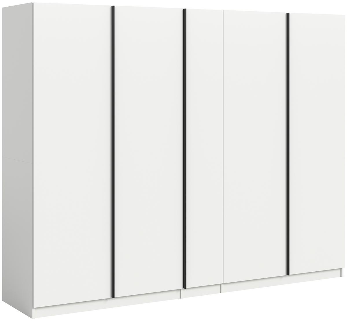 Omara S Klasičnimi Vrati Oakland, Bela - črna/bela, Moderno, leseni material (230/183/53cm) - MID.YOU