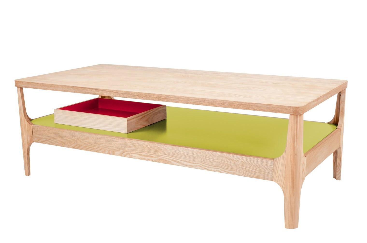 Beistelltisch Avery Ii Esche / Grün - Eschefarben/Grün, Design, Holz/Holzwerkstoff (120/40/60cm) - Kayoom