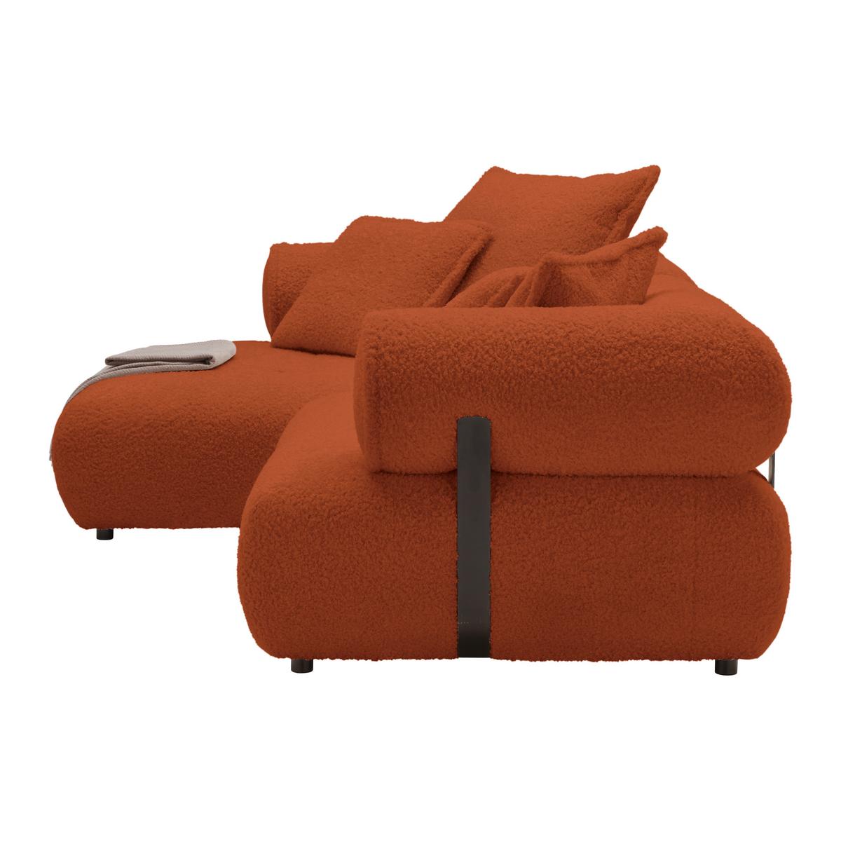 Wohnlandschaft Casimir Kupferfarben - Schwarz/Kupferfarben, LIFESTYLE, Kunststoff/Textil (180/310cm) - Premium Living