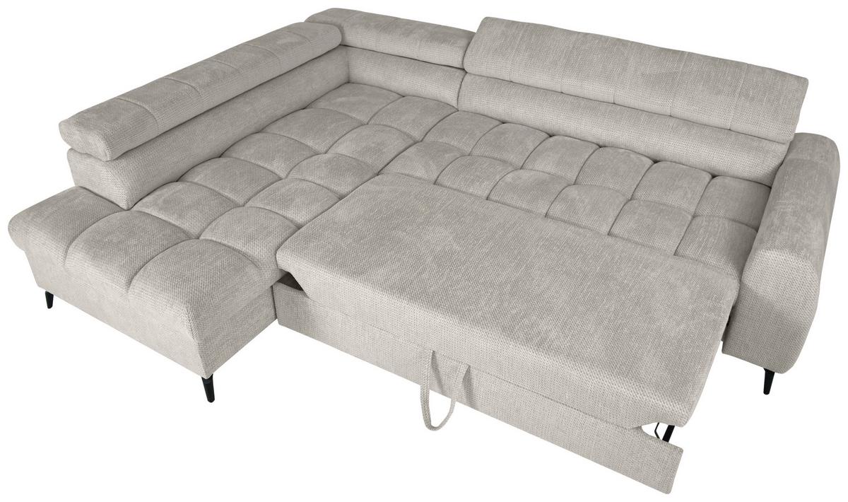 Kutna Garnitura Volf - svijetlo siva/crna, Trend, tekstil/metal (203/261cm) - Modern Living