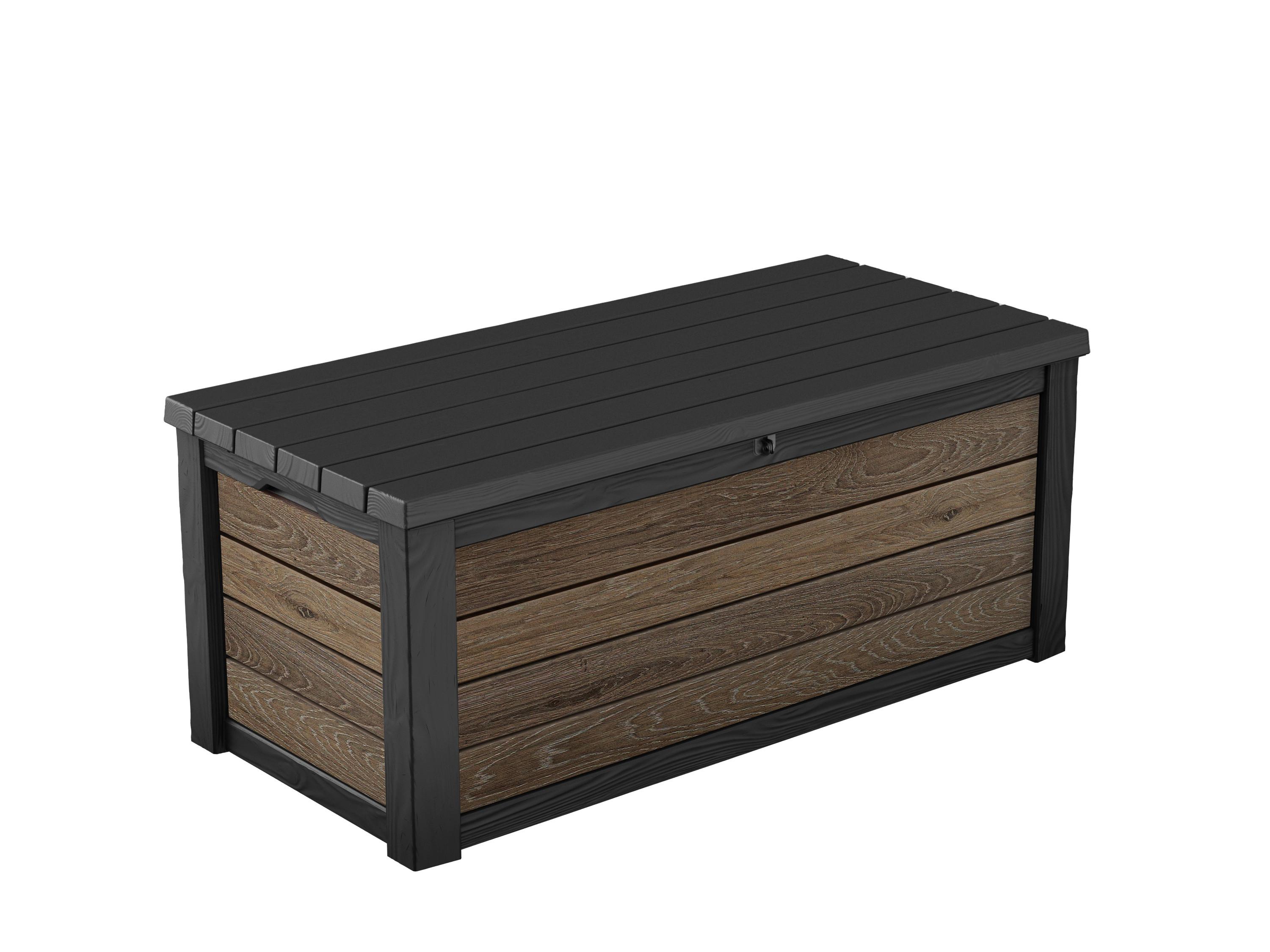 Kissenbox Anthrazit/Braun - Anthrazit/Braun, MODERN, Kunststoff (72/64/155cm) - Gardenson