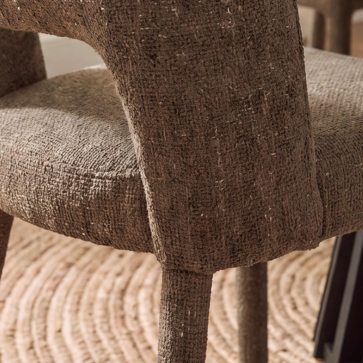 Stuhl Anea Braun Webstoff Gepolstert - Braun, MODERN, Holz/Textil (52/79/55,5cm) - Bessagi Home