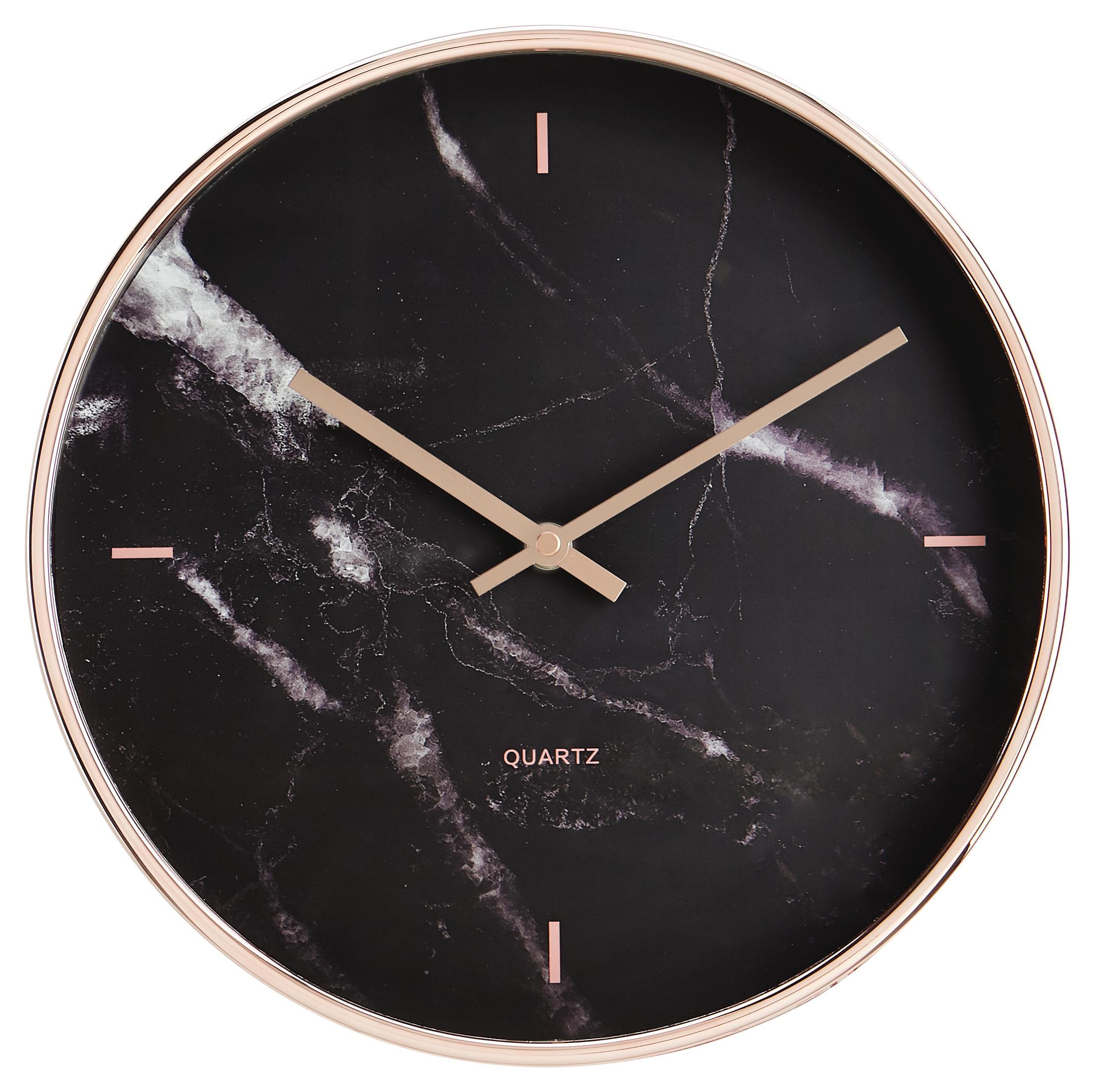 Uhr Priya in Schwarz ca.Ø30,4cm - Schwarz, MODERN, Glas/Kunststoff (30,4cm) - Bessagi Home