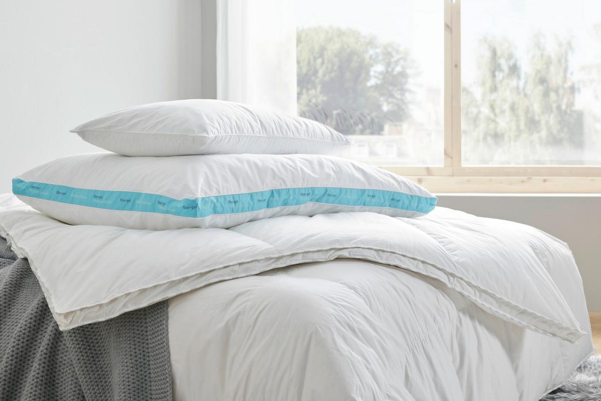3-Kammer-Kissen Wellness in Weiß ca. 70x90cm - Weiß, Textil (70/90cm) - Nadana