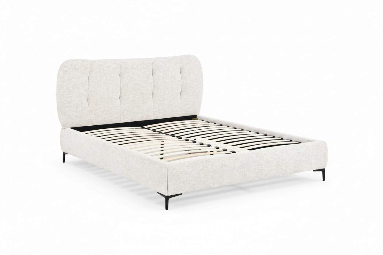STOPPAD SÄNG GLARIS - svart/ekfärgad, Modern, metall/trä (160/200cm) - Bessagi Home