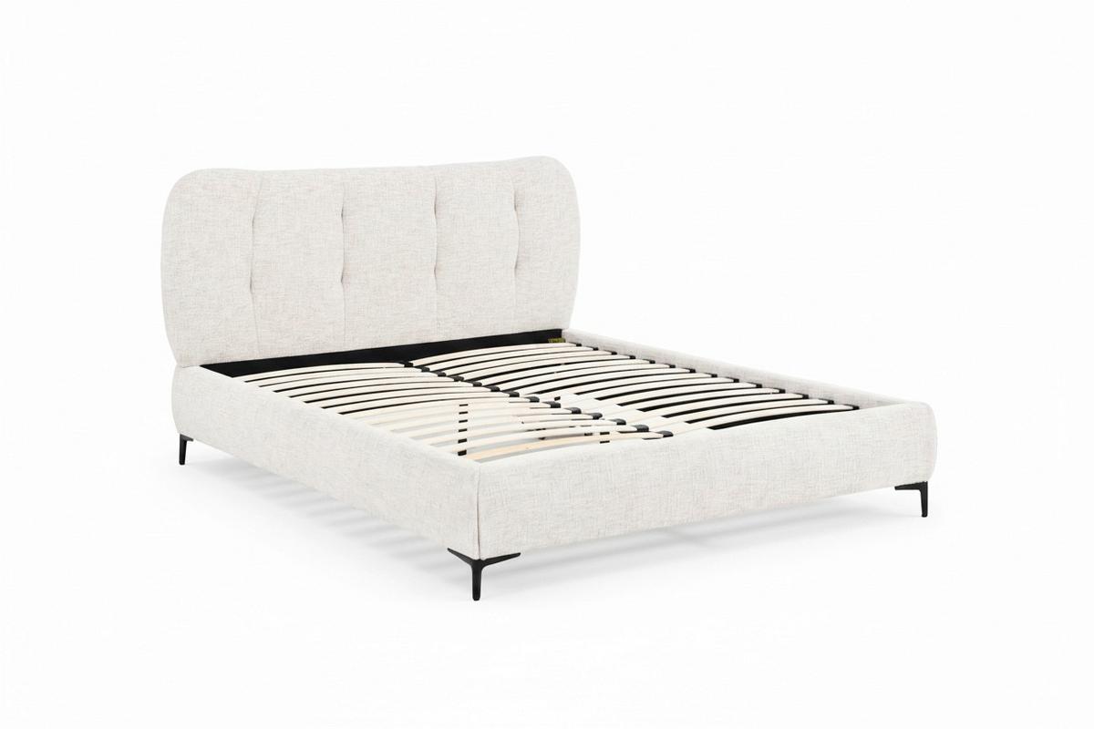 Polsterbett Glaris Creme Ca. 160x200 Cm - Eichefarben/Creme, Modern, Holz/Textil (160/200cm) - Bessagi Home