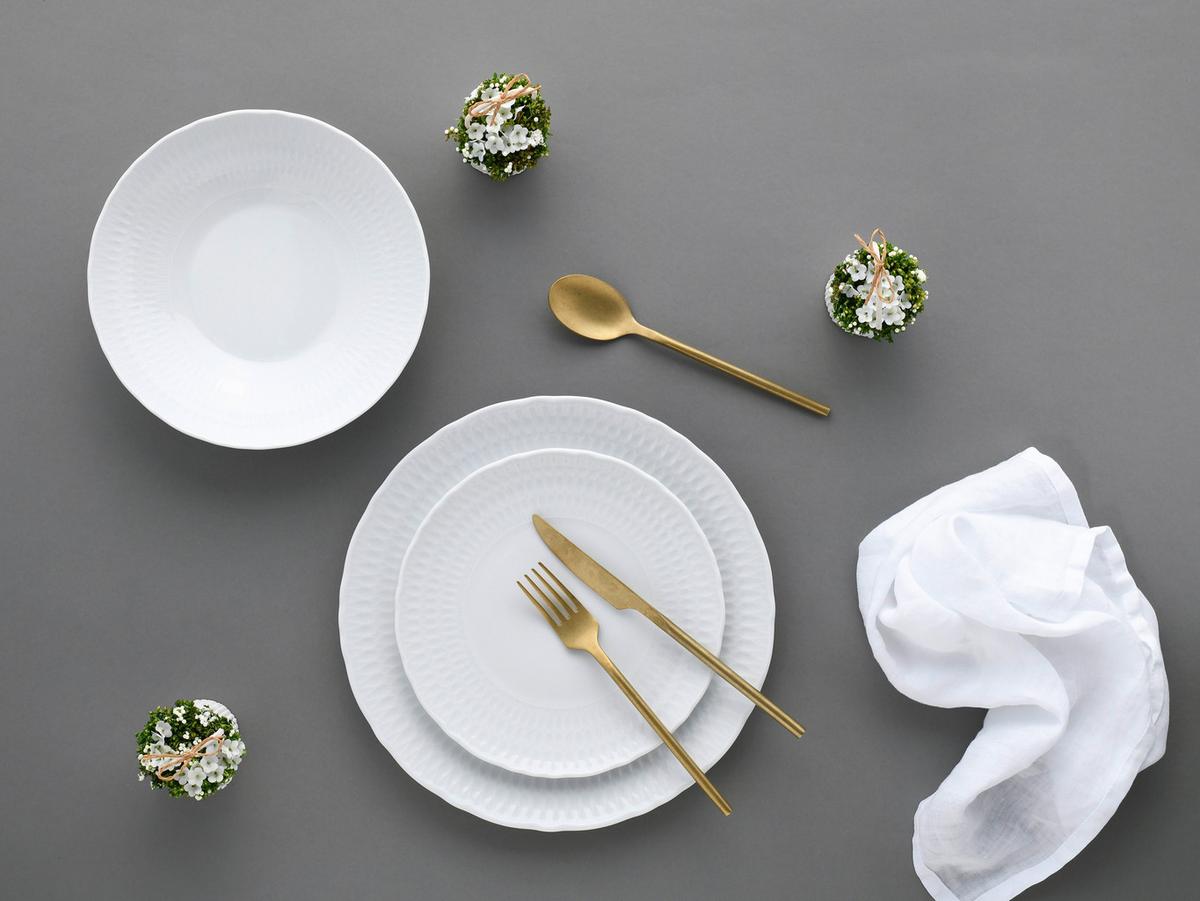 Tafelservice Sofia White aus Weiß, 12-teilig - Weiß, Trend, Keramik (36,5/36,5/34,5cm) - Creatable