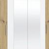 GARDEROB MED GÅNGJÄRNSDÖRRAR JAN -EXKLUSIV- - vit/kromfärg, Klassisk, trämaterial/glas (180/210/52cm) - Mömax