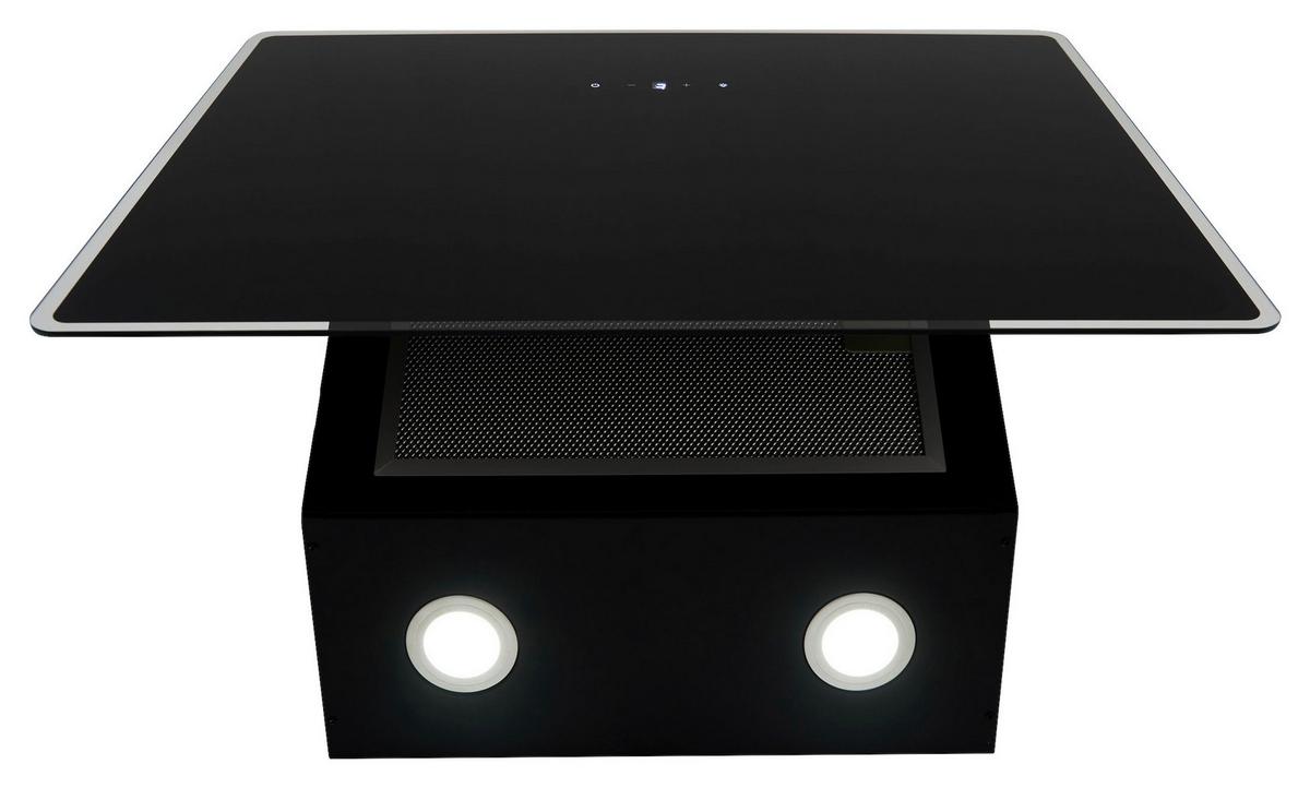 Dunstabzugshaube Lora Schwarz B: ca. 59,5 cm - Schwarz, Trend, Glas/Metall (59,5/74,8–109,5/38,5cm) - Respekta