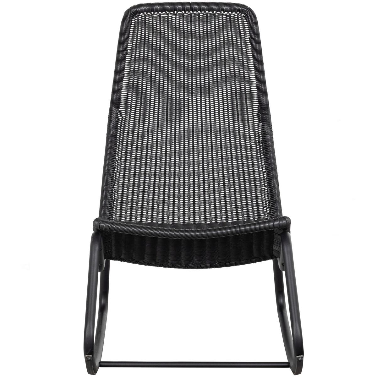 Schaukelstuhl Tom Schwarz - Schwarz, Design, Textil/Metall (51/97/95cm) - Gardenson