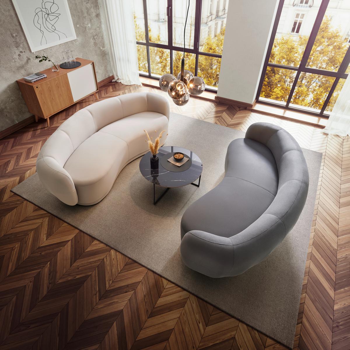 Háromszemélyes Kanapé Damaris - sötétszürke, Modern, textil/fa (230/75/100cm) - Bessagi Home